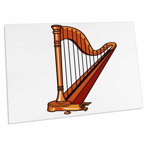 3dRose Susans Zoo Crew Music - harp Graphic Pedal - Desk Pad Place Mats (dpd-164313-1)