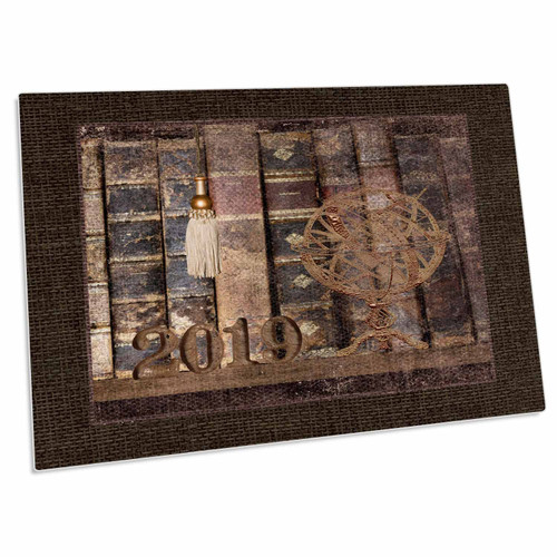 3dRose Image of Graduation 2019, Tassel, Vintage Globe, Old... - Desk Pad Place Mats (dpd-304951-1)