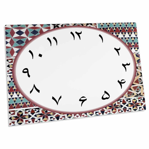 3dRose Persian Clock face with Persian Numbers - Turquoise Red... - Desk Pad Place Mats (dpd-344419-1) 3dRose Persian Clock face with Persian Numbers - Turquoise Red... - Desk Pad Place Mats (dpd-344419-1)