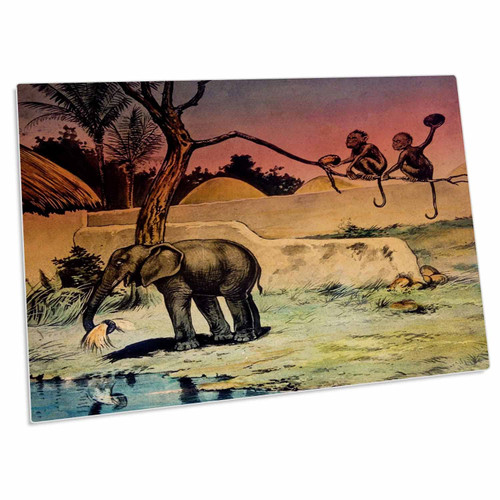 3dRose Victorian Comedy Theater Magic Lantern Fooling The Baby... - Desk Pad Place Mats (dpd-246264-1)