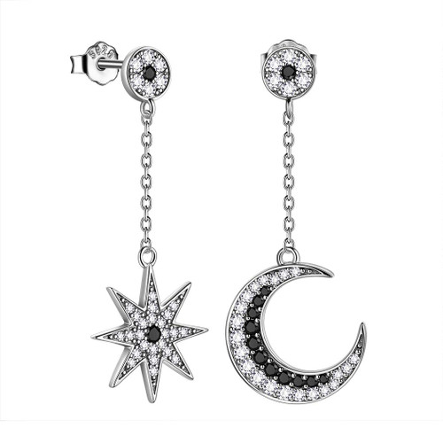 Celestial Moon & Star Drop Earrings for Women 925 Sterling Silver Asymmetric Star Earrings Crescent Moon Earrings Statement Earrings Moon Star Jewelry for Women Mom Christmas Gifts Girls FE0125W Celestial Moon & Star Drop Earrings for Women 925 Sterling Silver Asymmetric Star Earrings Crescent Moon Earrings Statement Earrings Moon Star Jewelry for Women Mom Christmas Gifts Girls FE0125W