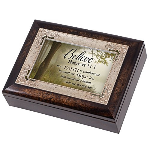 Cottage Garden Believe Faith Confidence Burlwood Jewelry Music Box Plays Amazing Grace Cottage Garden Believe Faith Confidence Burlwood Jewelry Music Box Plays Amazing Grace