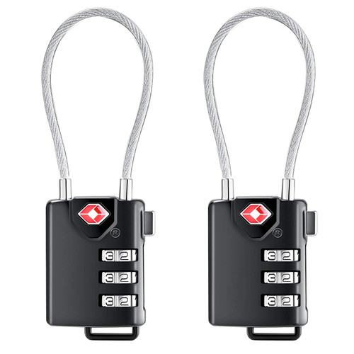 KeeKit TSA Approved Luggage Lock, 3 Digit Combination Padlocks, Travel Lock, Cable Lock for Travel, Suitcase, Baggage & Backpack KeeKit TSA Approved Luggage Lock, 3 Digit Combination Padlocks, Travel Lock, Cable Lock for Travel, Suitcase, Baggage & Backpack