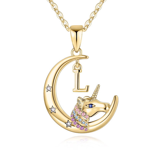 Hidepoo Girls' Jewelry Unicorns Gifts - Gold Unicorn Necklace Initial Pendant Crescent Moon Necklace Jewelry Unicorn Necklace for Girls Unicorns Gifts for Girls Christmas Birthday Gifts for Girls(L) Hidepoo Girls' Jewelry Unicorns Gifts - Gold Unicorn Necklace Initial Pendant Crescent Moon Necklace Jewelry Unicorn Necklace for Girls Unicorns Gifts for Girls Christmas Birthday Gifts for Girls(L)