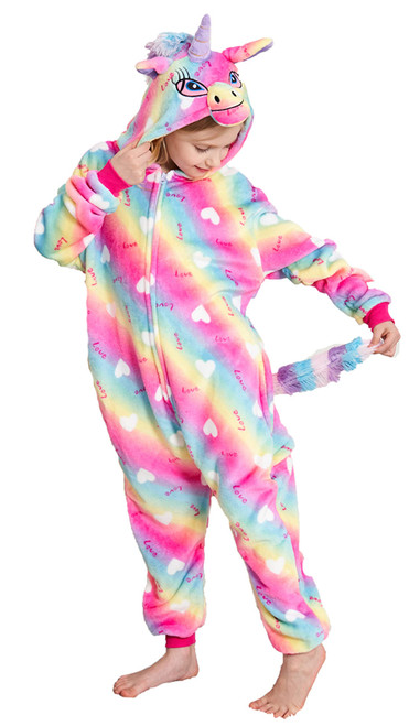 NewPlush Unisex Children Unicorn Pyjamas Halloween Kids Onesie Costume (6-8 Years, RainBow Love) NewPlush Unisex Children Unicorn Pyjamas Halloween Kids Onesie Costume (6-8 Years, RainBow Love)