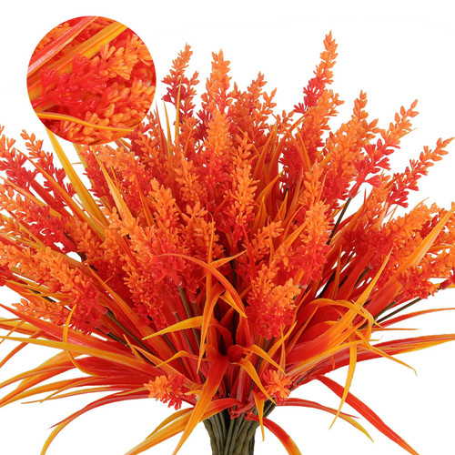 Artificial Fall Plants for Outdoors,Fake Grass Plant,Fall Leaf Stems,Artificial Grass Plants Fake Bushes Artificial Shrubs Wheat Grass Greenery Burnt Orange Plant Filler for Autumn House(Gold) Artificial Fall Plants for Outdoors,Fake Grass Plant,Fall Leaf Stems,Artificial Grass Plants Fake Bushes Artificial Shrubs Wheat Grass Greenery Burnt Orange Plant Filler for Autumn House(Gold)