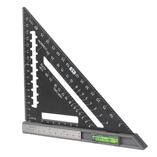 CATSELURRY Triangle Square Carpenter Square Rafter Square with Level 7inch Triangle Square Carpenter Tools Layout Tools Woodworking Square Metal