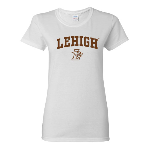 LS03 - Lehigh Mountain Hawks Arch Logo Womens T Shirt - 3X-Large - White