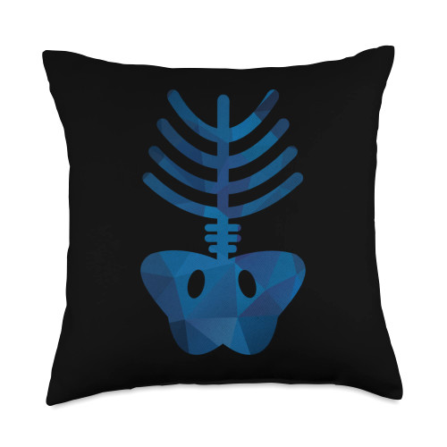 Skeleton Rib Cage X-Ray Clothing Skeleton Rib Cage X-Ray Adult Kids Funny Halloween Throw Pillow, 18x18, Multicolor