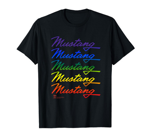 Ford Rainbow Gradient Mustang Logo T-Shirt