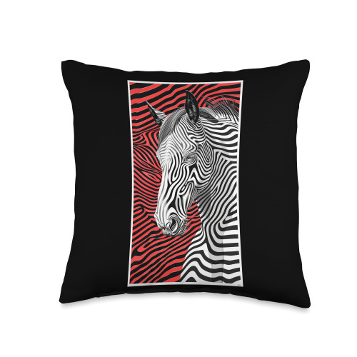 Zebra Animal print Striped Wildlife Safari Throw Pillow