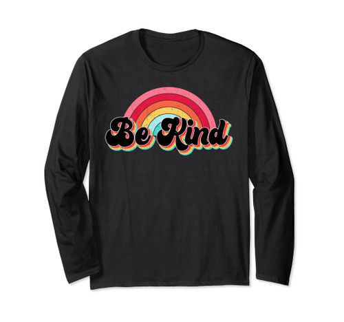LGBTQ Be Kind Gay Pride LGBT Ally Rainbow Flag Retro Long Sleeve T-Shirt LGBTQ Be Kind Gay Pride LGBT Ally Rainbow Flag Retro Long Sleeve T-Shirt
