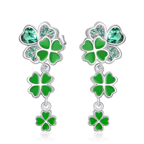 Dreamboat St Patricks Day Earrings for Women Four Leaf Clover Earrings Sterling Silver Shamrock Earrings Stud Earrings Dangle Irish Earrings Accessories Irish Jewelry Gifts Dreamboat St Patricks Day Earrings for Women Four Leaf Clover Earrings Sterling Silver Shamrock Earrings Stud Earrings Dangle Irish Earrings Accessories Irish Jewelry Gifts