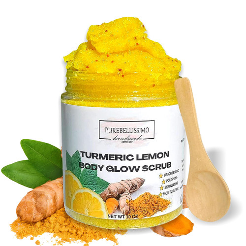 LEMON BODY SCRUB Brightening Scrub Sugar Scrub Turmeric Body Exfoliant Scrub For Dark Spots LEMON BODY SCRUB Brightening Scrub Sugar Scrub Turmeric Body Exfoliant Scrub For Dark Spots