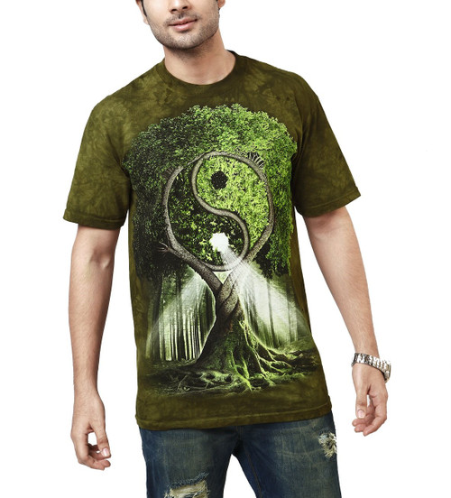 The Mountain Yin Yang Tree Adult T-Shirt, Green, Small The Mountain Yin Yang Tree Adult T-Shirt, Green, Small