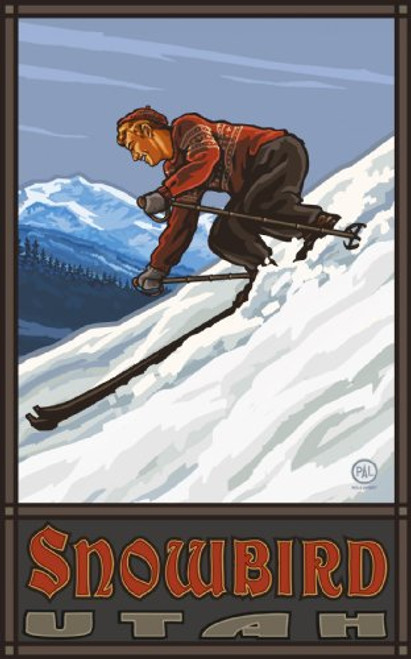 Northwest Art Mall Snowbird Utah Downhill Skier Artwork by Paul A Lanquist, 11-Inch by 17-Inch Northwest Art Mall Snowbird Utah Downhill Skier Artwork by Paul A Lanquist, 11-Inch by 17-Inch
