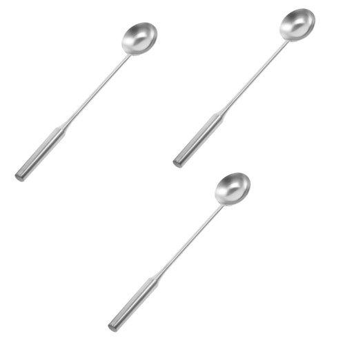 OUNONA 3pcs Chef Spoon Coffee Bean Scoop Metal Serving Spoons Kitchen Spoons for Cooking Metal Cooking Spoon Metal Ladle Soup Spoons Soup Scoop Stainless Steel Big Spoon Wok