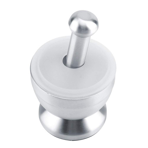 Mortar Pestle Set, Stainless Steel Mortar Pestle Beans Garlic Spices Foodstuffs Grinder Kitchen Tool with Lid