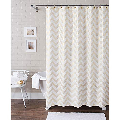 Better Homes and Gardens Metallic Chevron Fabric 13-Piece Shower Curtain Set