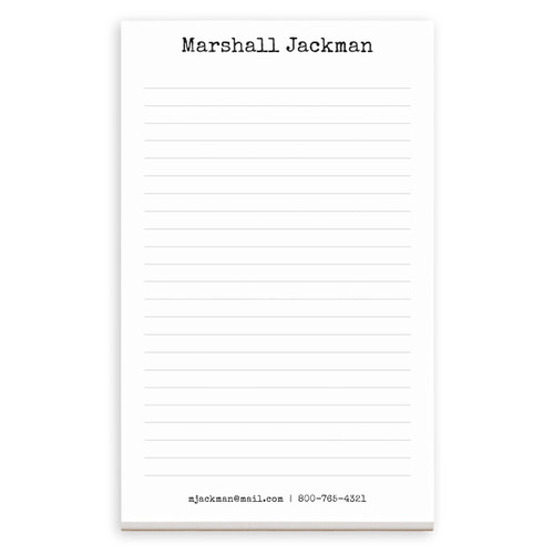 Antique Typewriter Font Personalized Notepad - His Custom Desk Pad - Letter Writing Sheet - Business Desk Pad