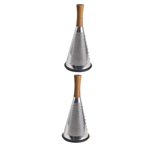 GANAZONO 2pcs Kitchen Grater Carrot Peeler Salad Maker Machine Stainless Steel Grater Vegetable Stripper graters for Kitchen Manual Mandoline Slicer Vegetables Grater Wood Spiralizer Cheese