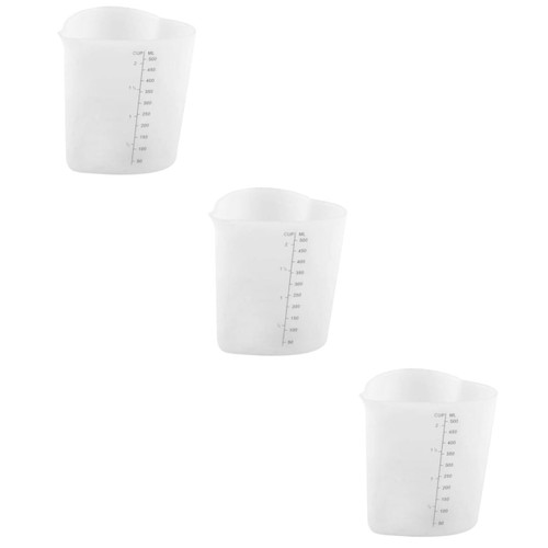 Zerodeko 3pcs 500ml Measuring Cup Soft Measuring Cup Heart-shaped Measuring Cup Silicone Measuring Cup Baking Measuring Cups Silicone DIY Tool Cup To Bake White Hand Cup