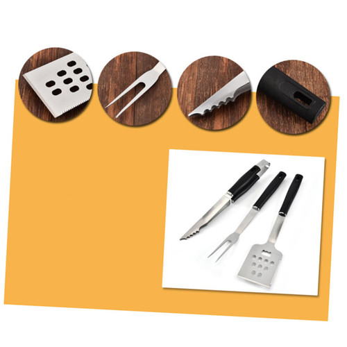 Kisangel Barbeque Accessories Grill Accessories Outdoor BBQ Tools Barbecue Grill Utensils Stainless Steel Set