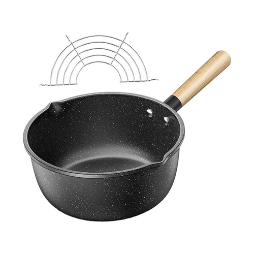 Bothyi Deep Fryer Pot Japanese Style, Tempura Fryer Pan Deep Frying Pans, Nonstick for Fried Chicken Legs, French Fries, 22cm