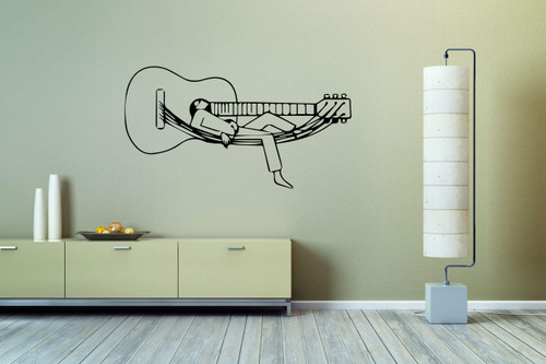 Wall Sticker Guitar Music Instrument Man Play Strings Vinyl Mural Decal Art Decor EH2851 Wall Sticker Guitar Music Instrument Man Play Strings Vinyl Mural Decal Art Decor EH2851
