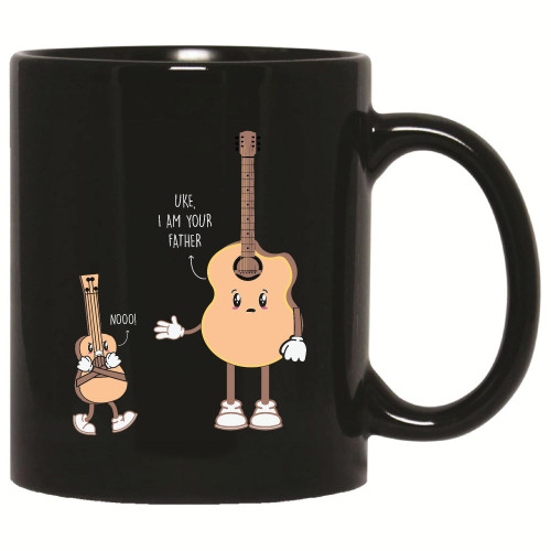 Unique Fathers Day Gift Idea Uke I Am Your Father Music Ukulele Guitar 11oz 15oz Black Coffee Mug