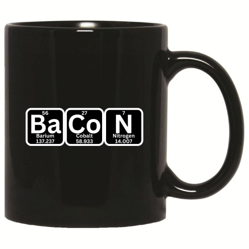 Funny Gift For Chemistry Bacon Periodic Table Of Elements Mug 11oz 15oz Black Coffee Mug