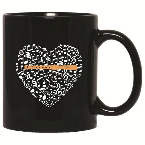 Flute Player Gift Idea Perfect for Wind Musician Music Lover Heart Instrument 11oz 15oz Black Coffee Mug Flute Player Gift Idea Perfect for Wind Musician Music Lover Heart Instrument 11oz 15oz Black Coffee Mug