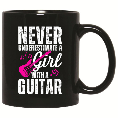 Cool Guitar Gift for Female Guitarist Acoustic Guitar Lovers 11oz 15oz Black Coffee Mug Cool Guitar Gift for Female Guitarist Acoustic Guitar Lovers 11oz 15oz Black Coffee Mug