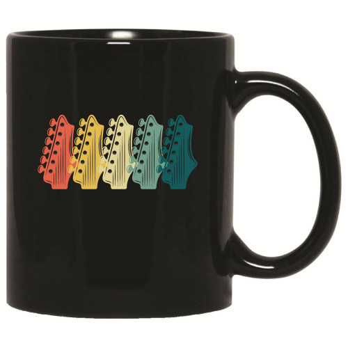 Unique Musician Present for Fans Vintage Guitar Gift Mug 11oz 15oz Black Coffee Mug