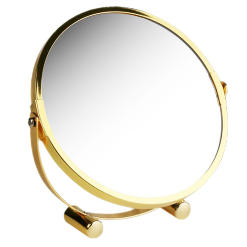 Didiseaon Rotating Vanity Mirror Make up Mirrors Small Mirrors Makeup Mirror with Lights Small Mirror for Desk Gold Makeup Mirror Face Mirror Iron Portable Desktop Mirror Office