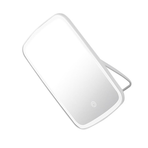 Housoutil 1pc Vanity Mirror Desktop Mirror Desktop Makeup Mirror Foldable Mirror Led Makeup Mirror Desk Table Mirror Travel Cosmetic Light Mirror Portable White
