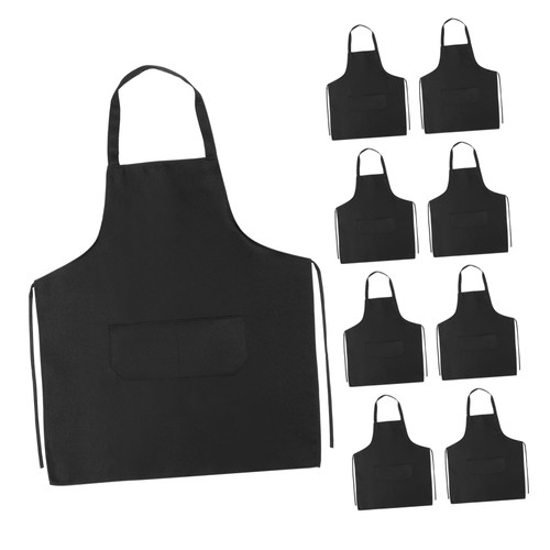 MAGICLULU 10pcs Bib Apron Mens Bar Cooking Apron Waterproofs Apron Men Women Apron Kitchen Apron Chef Apron Unisex Apron Aprons for Men Plain Apron Polyester Adjustable Women's