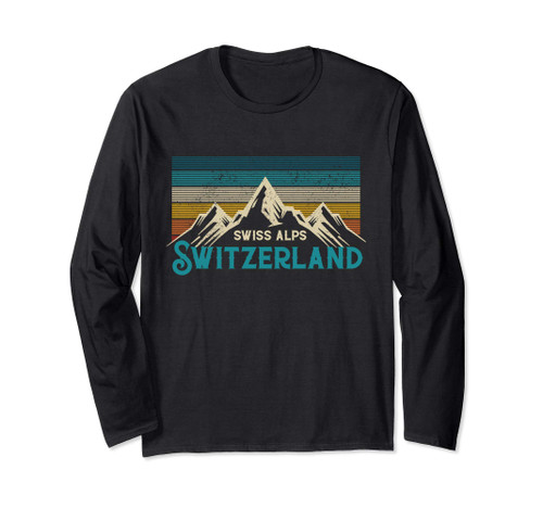 Switzerland Alps Vintage Mountains Swiss Souvenir Gift Long Sleeve T-Shirt Switzerland Alps Vintage Mountains Swiss Souvenir Gift Long Sleeve T-Shirt