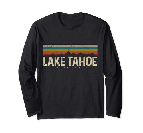 Lake Tahoe Vintage Mountains Hiking Camping Retro California Long Sleeve T-Shirt
