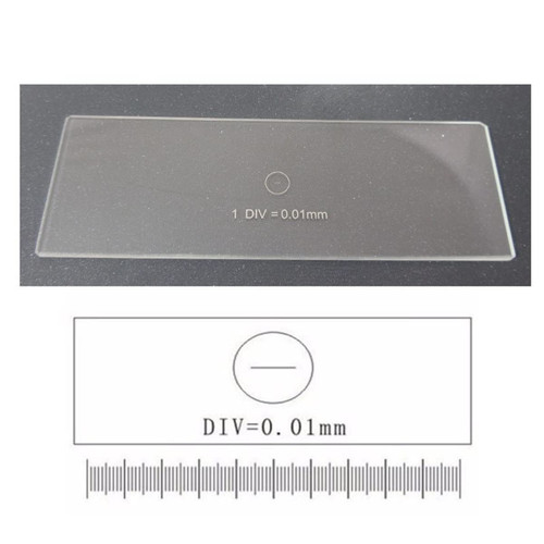 ZTBH Microscope Accessories Kit Microscope Calibration Stage Micrometer for Stereo Biological Microscope Cross Dot Scale Microscope Slides (Color : MS-1-1)