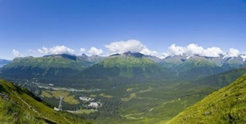 Posterazzi Aerial view of a ski Alyeska Resort Girdwood Chugach Mountains Anchorage Alaska USA Poster Print, (24 x 12)