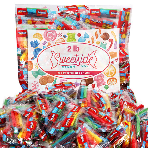 Twist Rainbow Fruit Flavored Triple Multi Color Small Licorice Twizzlers Candy Strawberry, Orange, Lemonade, Watermelon, Blue Raspberry, & Grape Flavors for Party Favors, Easter Candy, Birthdays 2 pounds