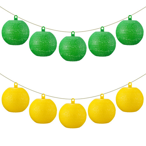 Qualirey 10 Pcs Sticky Fruit Fly Trap Ball Adhesive Fly Catching Ball Sticky Glue Fly Gnat Wasp Hornet Mosquito Bugs Flying Insects Trap Ball Traps (Green, Yellow)
