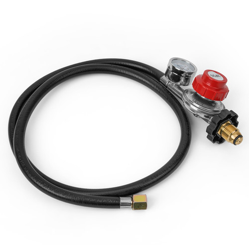 only fire 4Ft High Pressure Adjustable Propane Regulator 0-30 PSI with Gauge POL Connection Hose for Grill, Fire Pit, Turkey Fryer, Burner, Cooker