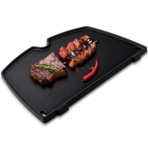 Adviace 6558 Cast Iron Griddle Plate for Weber Q1000, Q1200, Q1400, Q100, Q120, Q140 Gas Grill Accessories, 12.6 x 8.6 Inch Weber Q1200 Griddle, BBQ Cooking Griddle for Weber Grill Replacement Parts.