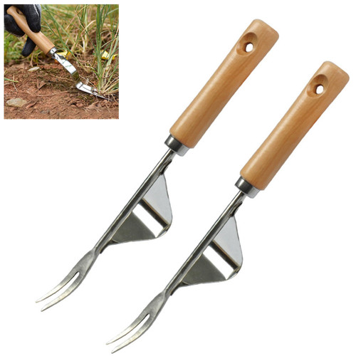 JANCAN Hand Weed Remover Tool Garden Weed Puller,2pcs Weeding Tool Garden Weeding Fork Manual Weed Puller Hand Tool Garden Outdoor Farmland Puller Manual Lawn Weeder for Patio Crack Lawn Grass