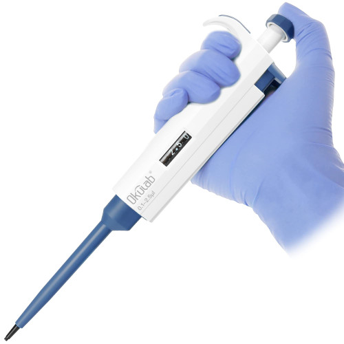Okulab Single-Channel Micropipette, 0.1-2.5?l, Manual Adjustable Mechanical Pipette, High-Accurate, Variable Volume, Autoclavable, TPMP2.5A1