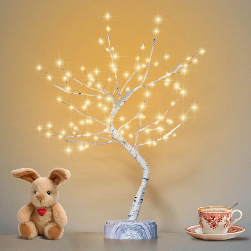 OTAVILEM Room Decor, 20" 108 LED Twinkling Tree Lamp, DIY Artificial Tree Lamp, Battery/USB Operated, Tabletop Bonsai Tree Light for Living Room Bedroom Christmas Home Gifts House Decor
