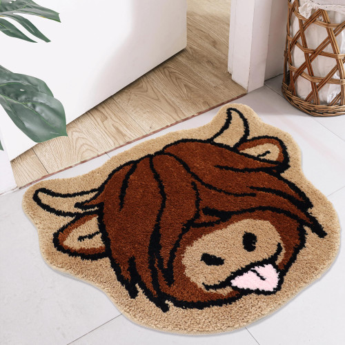 Oturgor Highland Cow Bath Mat Cow Bathroom Rug Western Animal Shaped Rug Non Slip Floor Mat for Kitchen Bedroom Bathroom Decor (Brown+Khaki, 24"X30") Oturgor Highland Cow Bath Mat Cow Bathroom Rug Western Animal Shaped Rug Non Slip Floor Mat for Kitchen Bedroom Bathroom Decor (Brown+Khaki, 24"X30")