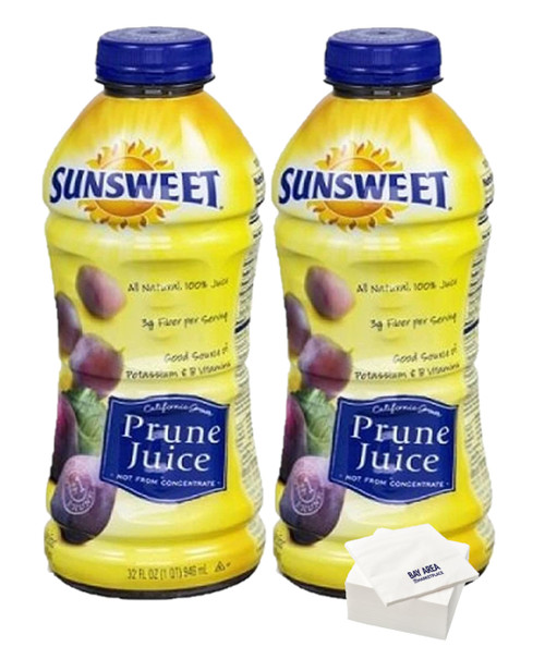 Sunsweet Prune Juice, 32 ounce (2-Pack) with Bay Area Marketplace Napkins Sunsweet Prune Juice, 32 ounce (2-Pack) with Bay Area Marketplace Napkins